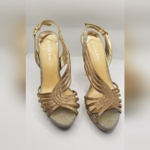 Women Shoes Sz 8M Gold Gianni Bini